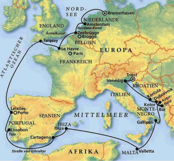 Reiseroute Reiseroute