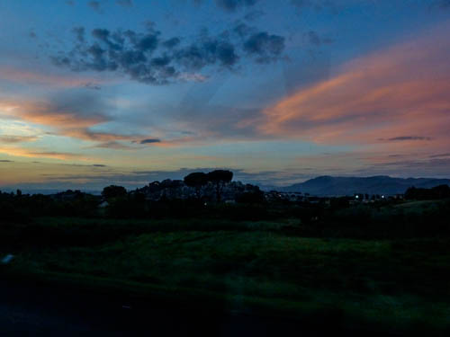 Abends auf der R&uuml;ckfahrt nach Rom